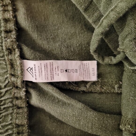 RipZone / Linen / Pants / Women / Capri / Olive / Size M - Picture 7 of 7